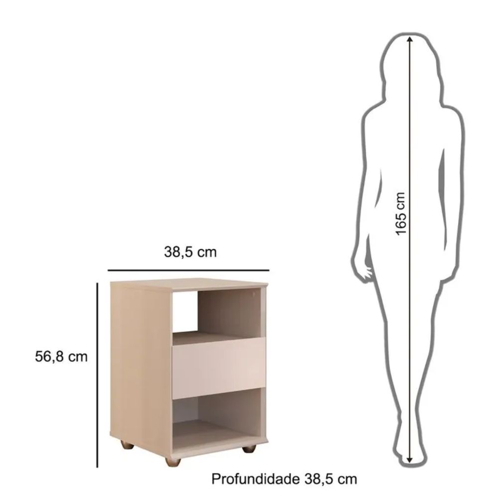 Mesa de Cabeceira Lara Off White