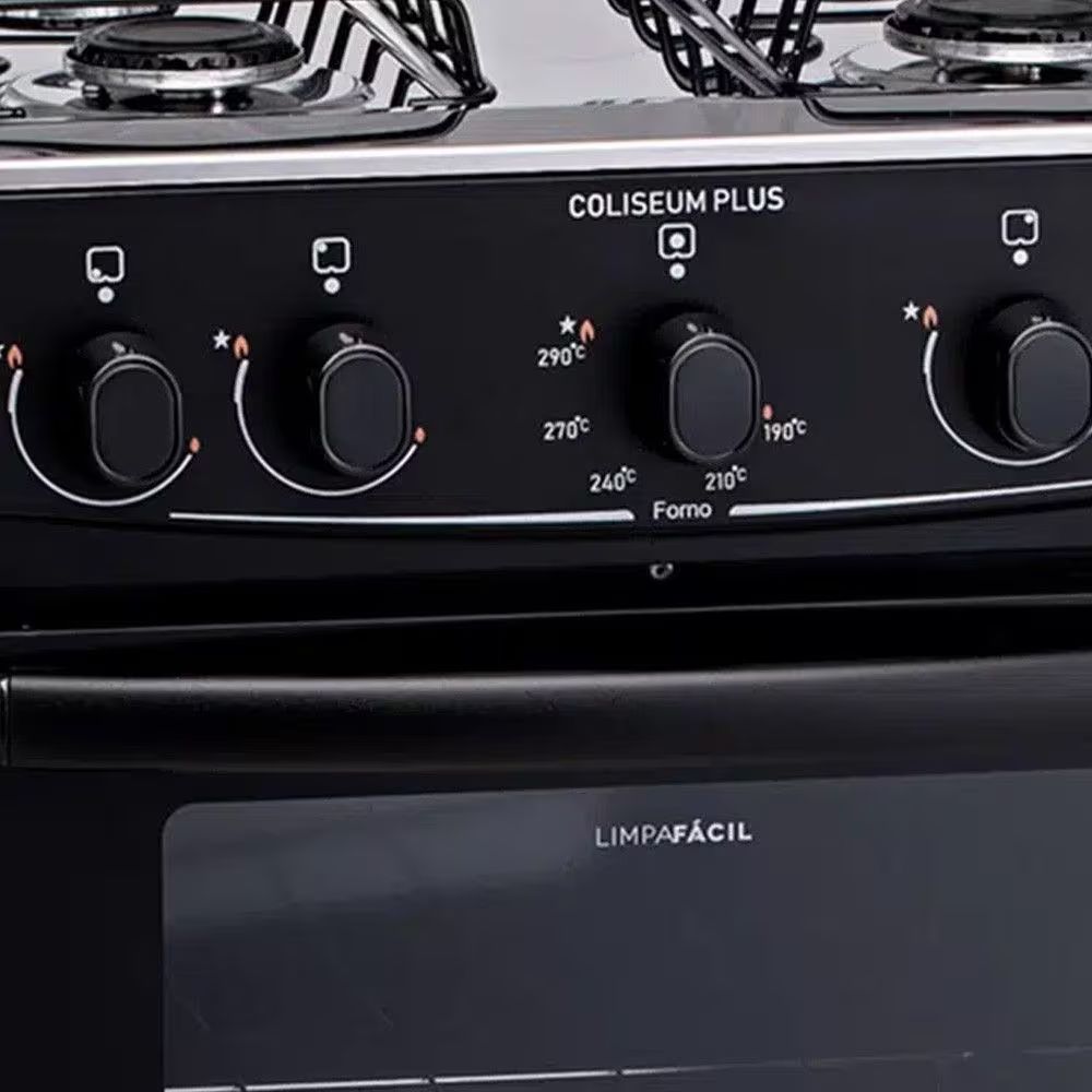 Fogão Atlas Coliseum Plus 4 Bocas Mesa de Inox Forno 50L