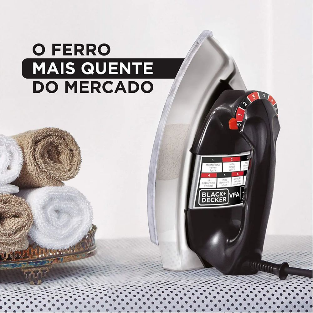 Ferro de Passar Roupa a Seco VFA-1110 da Black+Decker