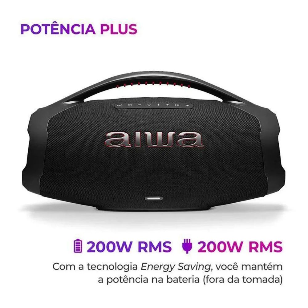 Caixa Boom Box Aiwa AWS-BBS-01-B Bivolt