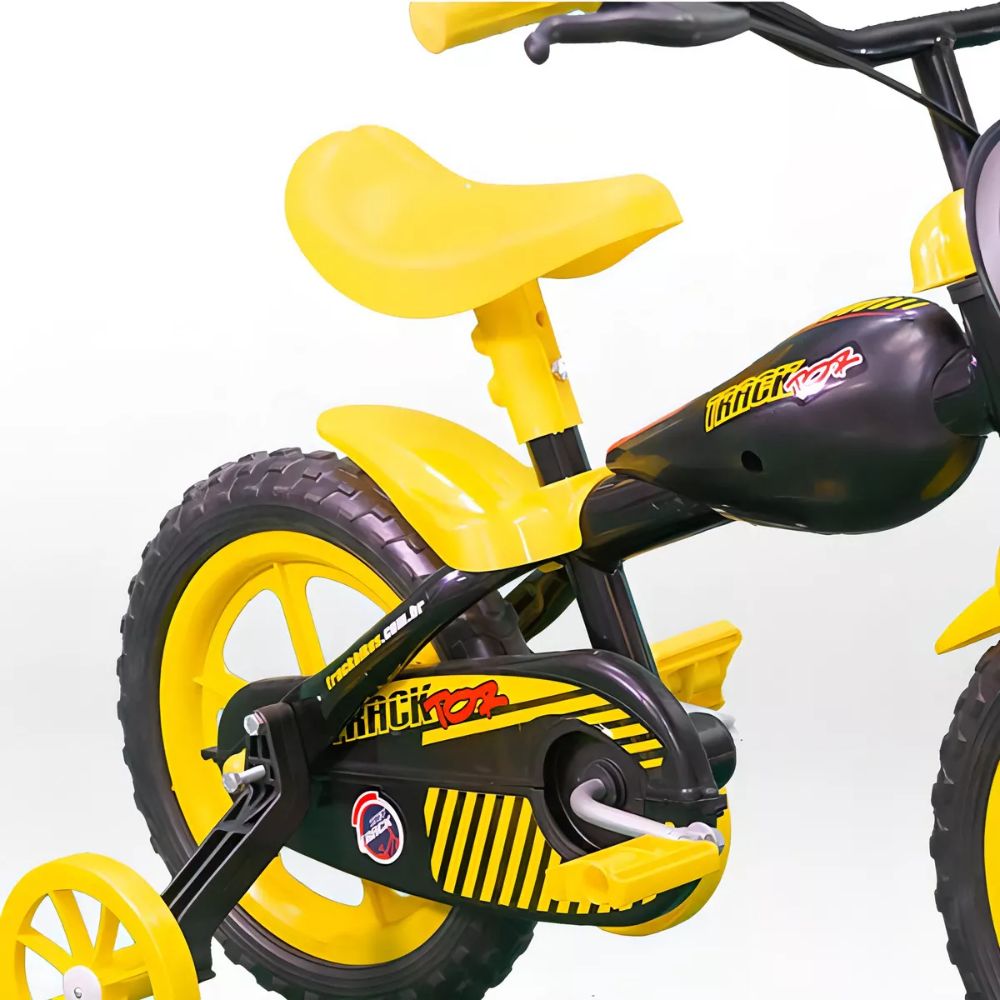 Bicicleta Track Moto Bike Aro 12 Preta/Amarela