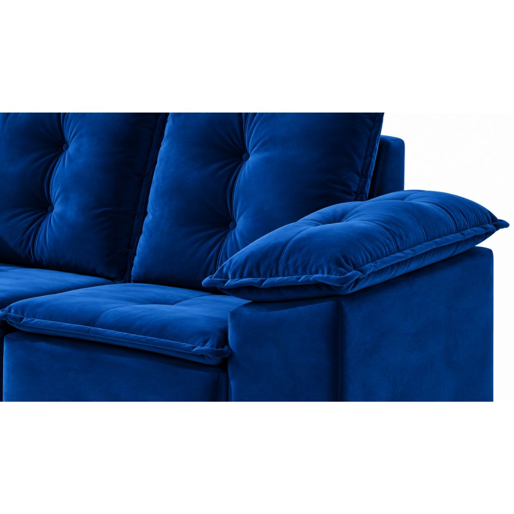 Conjunto estofado Caza Nobre Napoles 2/3 lugares navy T07 Veludo Azul