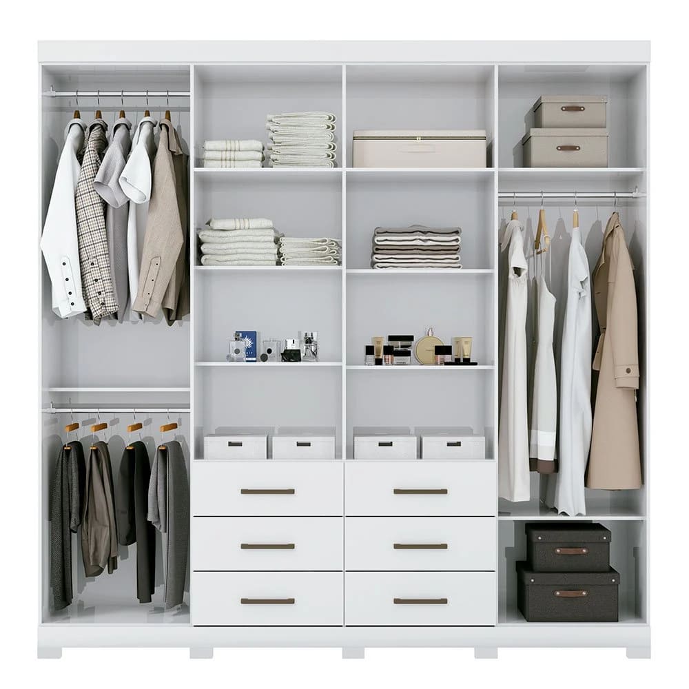 Guarda Roupa Santos Andira Liverpool 8.6 Com Pes Branco