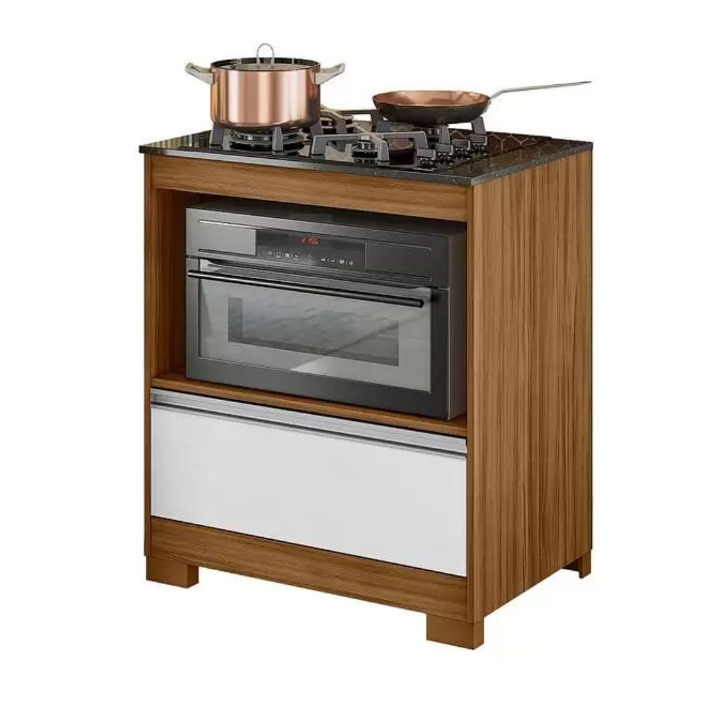 Balcão para Cooktop Notável NT 3110 Freijó Trend/Branco New