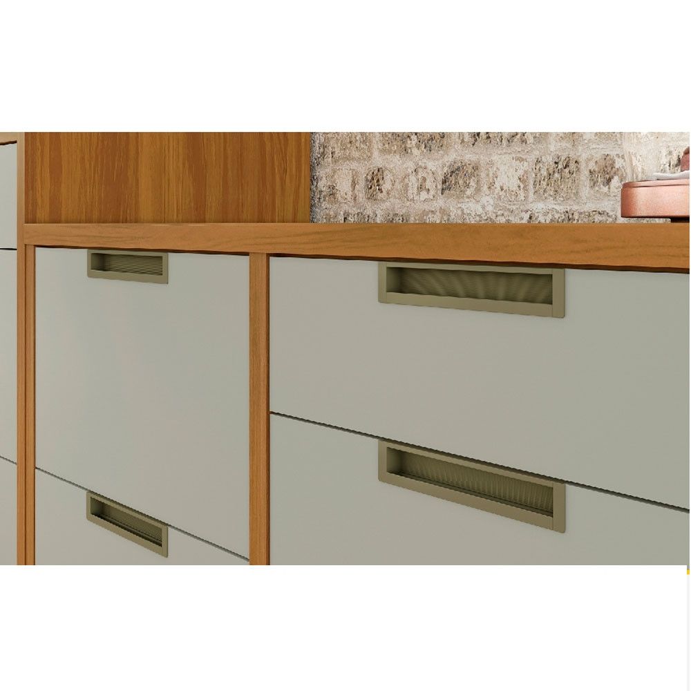 Paneleiro 2 Portas 3 Gavetas Nesher Imperatriz 70cm Freijó/Off White