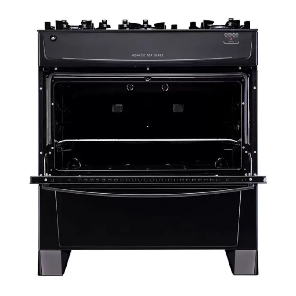 Fogão Altas 5 Bocas Mônaco Top Glass Automático Bivolt Preto Atlas