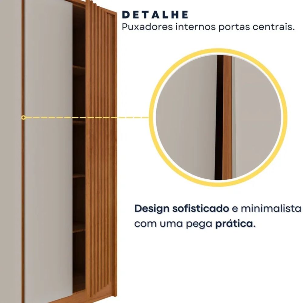 Guarda Roupa Casal 6 portas 6 gavetas Barcelona Ripado Tcil Móveis