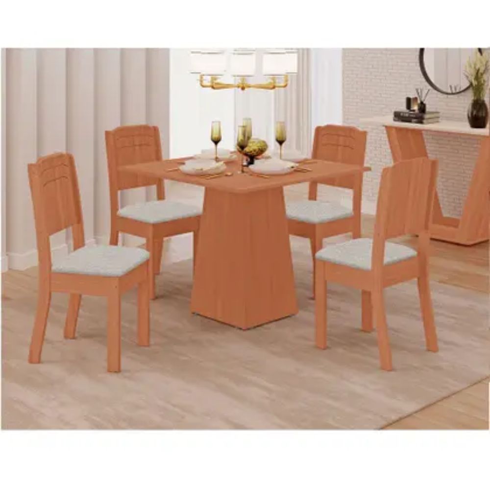 Conjunto de Mesa Tuboarte Star com 4 Cadeiras