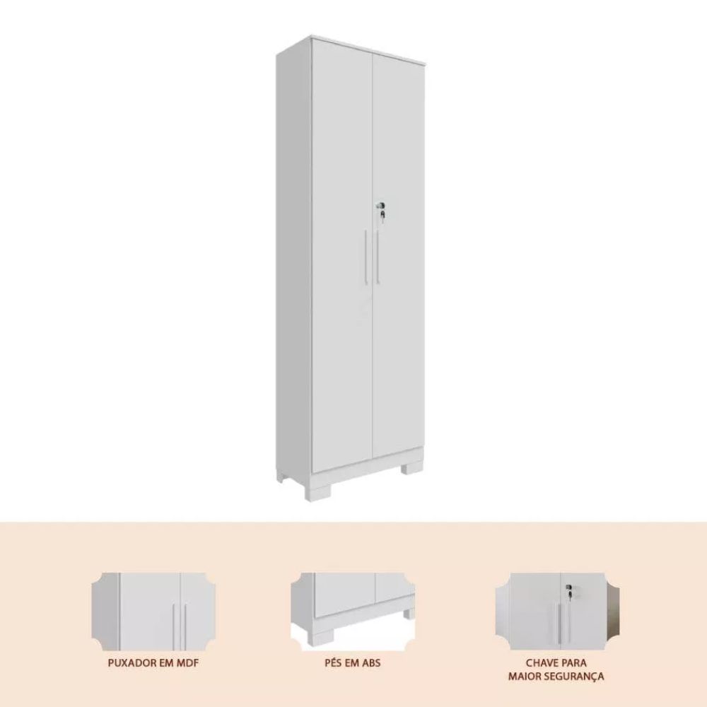 Armário Multiuso Ronipa Bordo 2 Portas Com Chave Branco