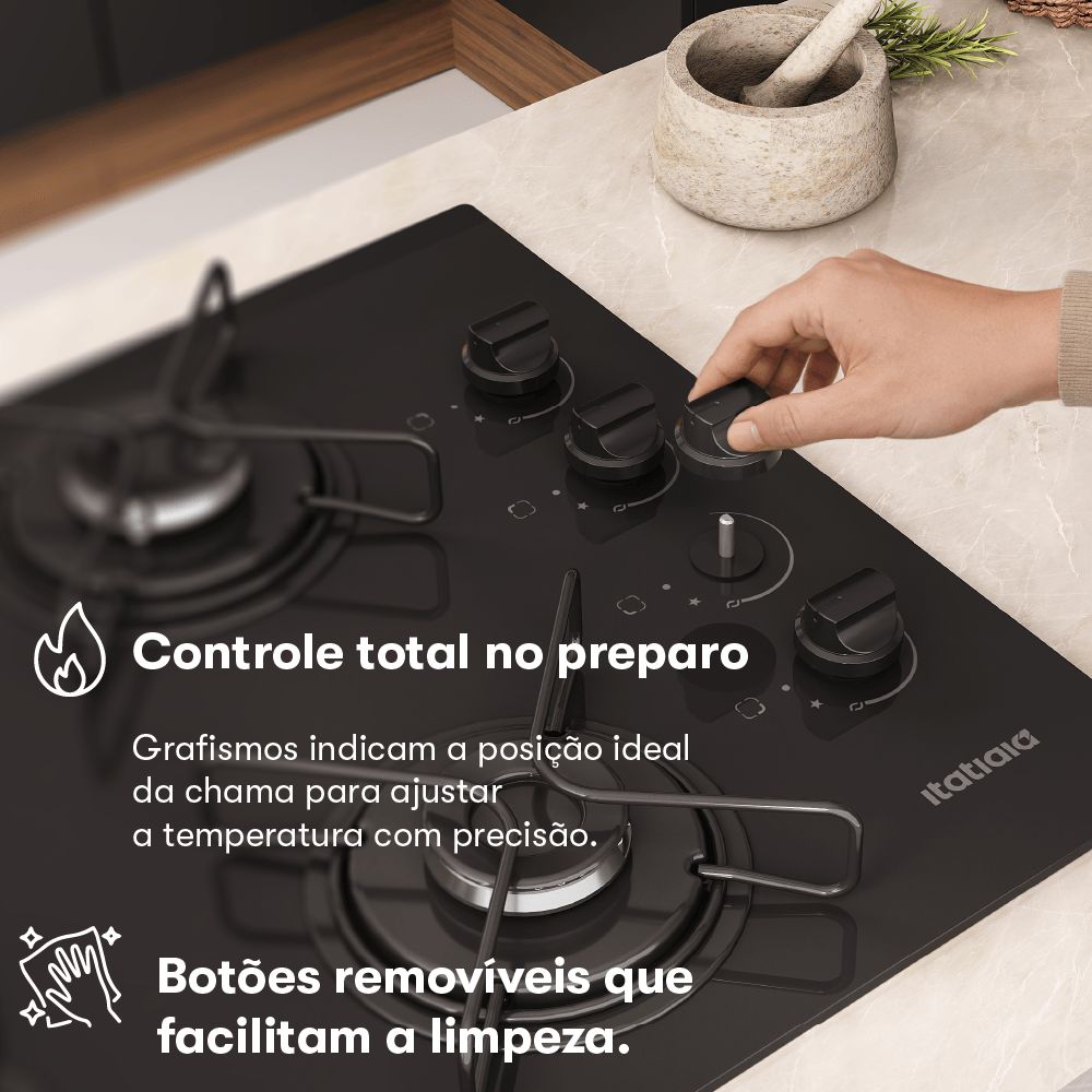 Cooktop Itatiaia Essencial 4 Bocas - Preto