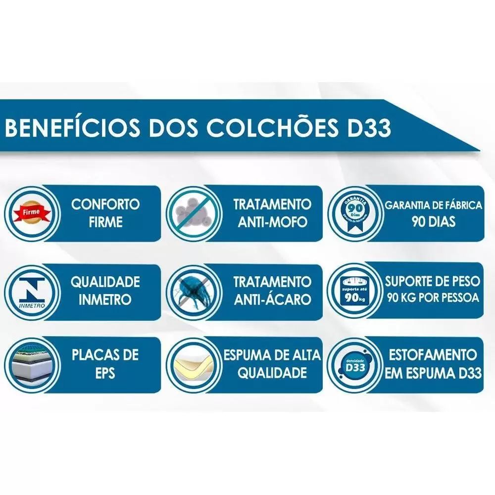 Cama Box Com Colchão Auxiliar Solteiro Probel 88x188x26