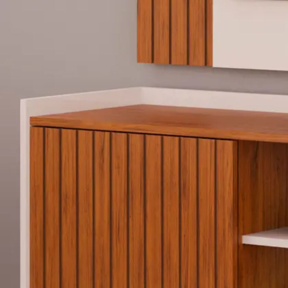 Painel Trend com Rack Bancada Flat DJ Móveis para TVs de até 65 polegadas