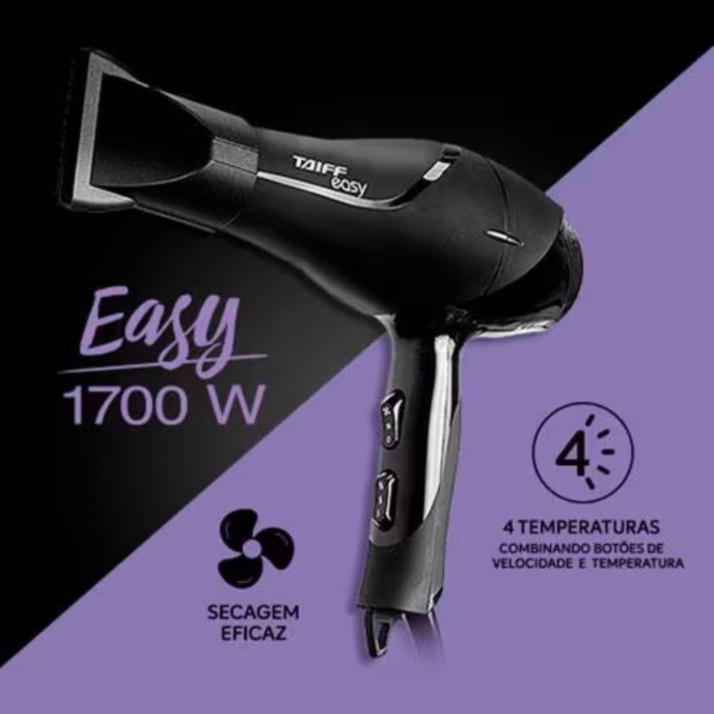 Secador Taiff Easy 1700W Preto 220V