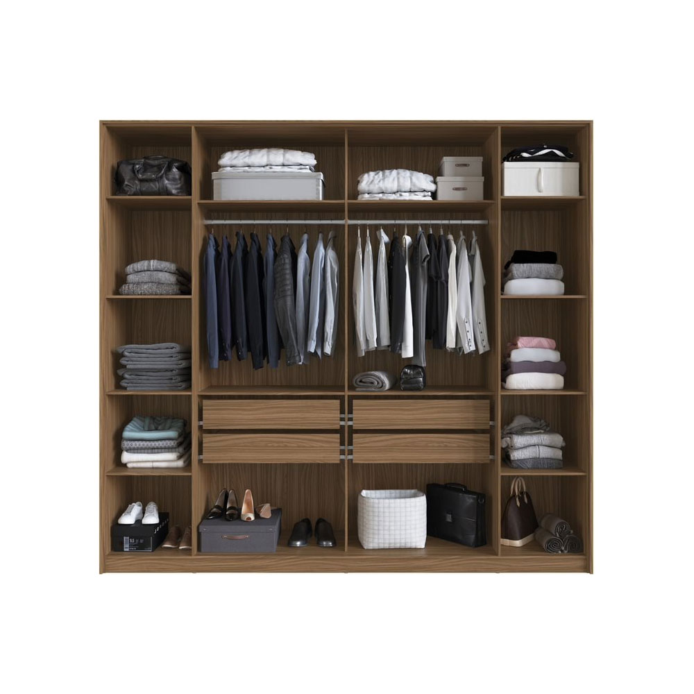 Guarda-Roupa Herval PH17191 Nogueira/Off White com 4 Portas