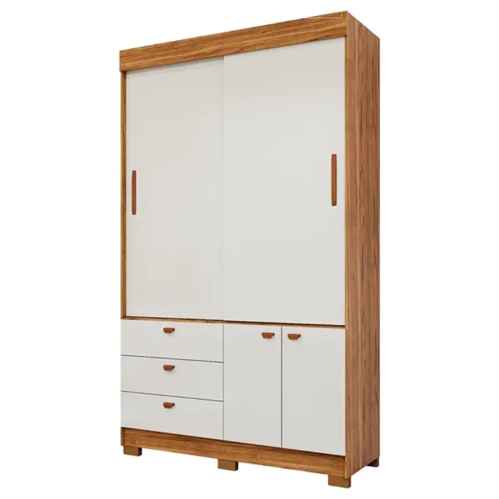 Guarda Roupa Panan Alice 2 Portas 3 Gavetas Cinamomo/Off White