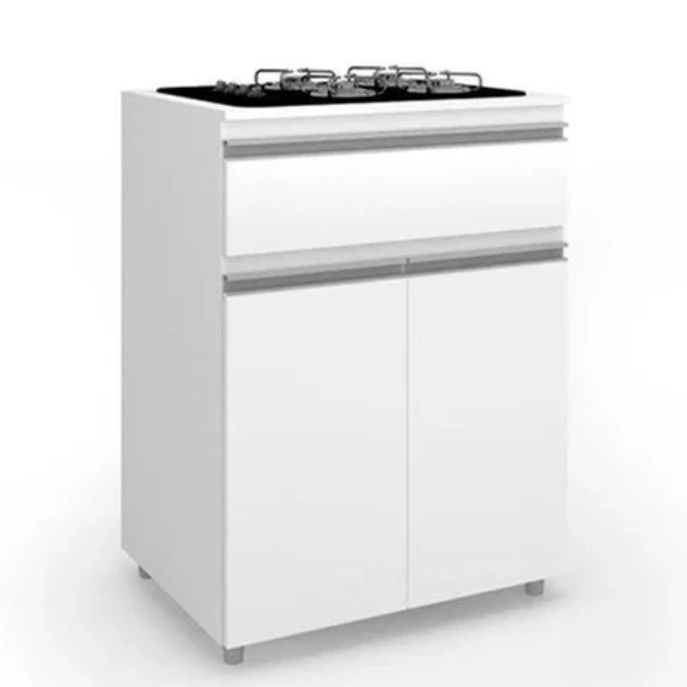 Balcão Movelbento P/ Cooktop Asm 186 0,70 Cm Branco