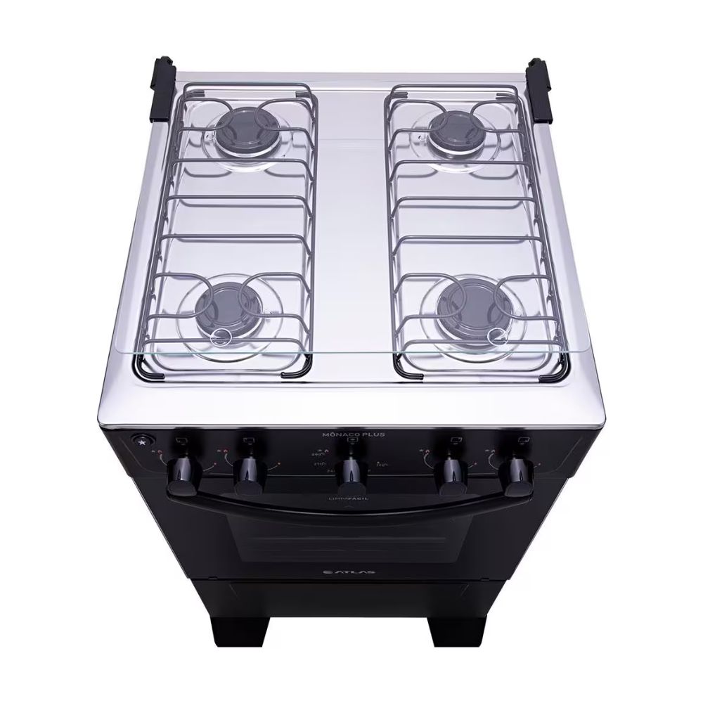 Fogão 4 Bocas com Mesa Inox Milão Plus Atlas