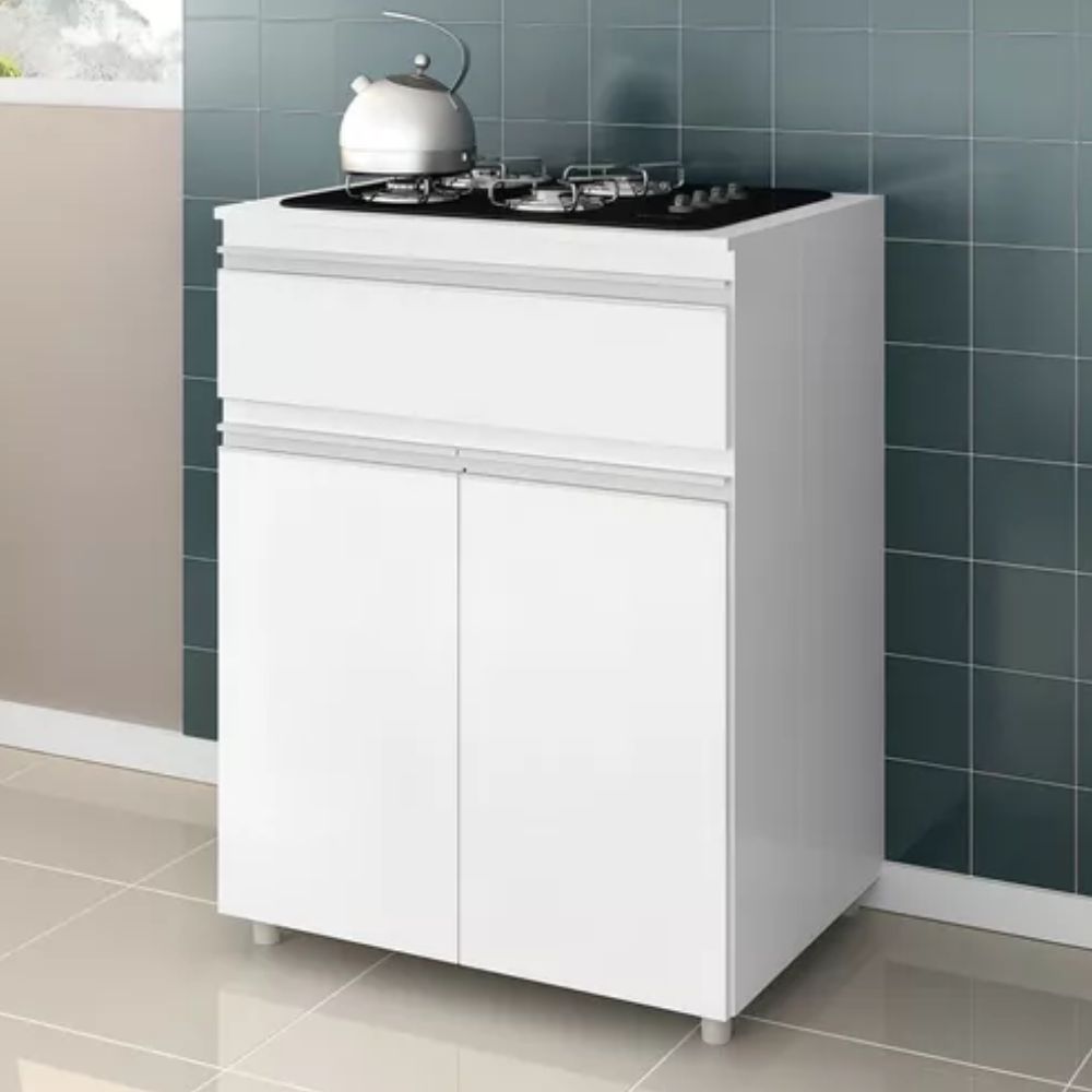 Balcão Movelbento P/ Cooktop Asm 186 0,70 Cm Branco