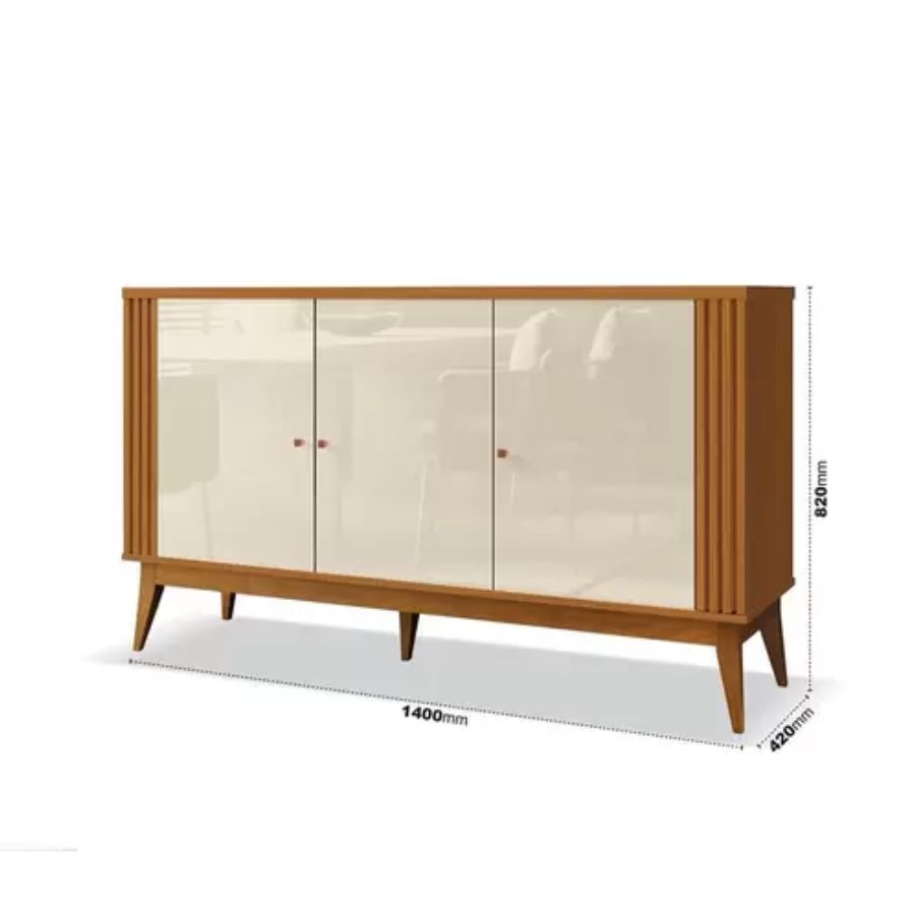 Buffet Argo Cedro Off White 778170 Pés em Madeira EDN