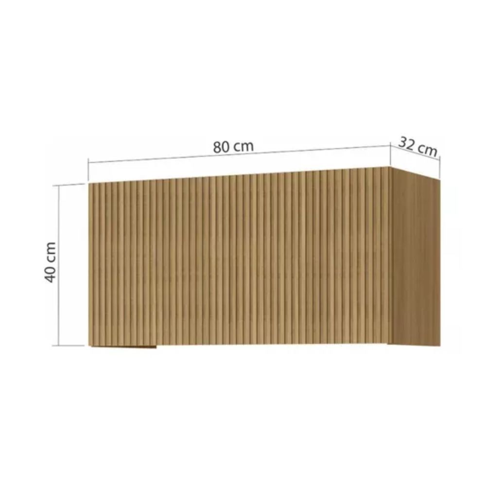 Armário Nesher Aéreo Geladeira Rainha 80cm Nature