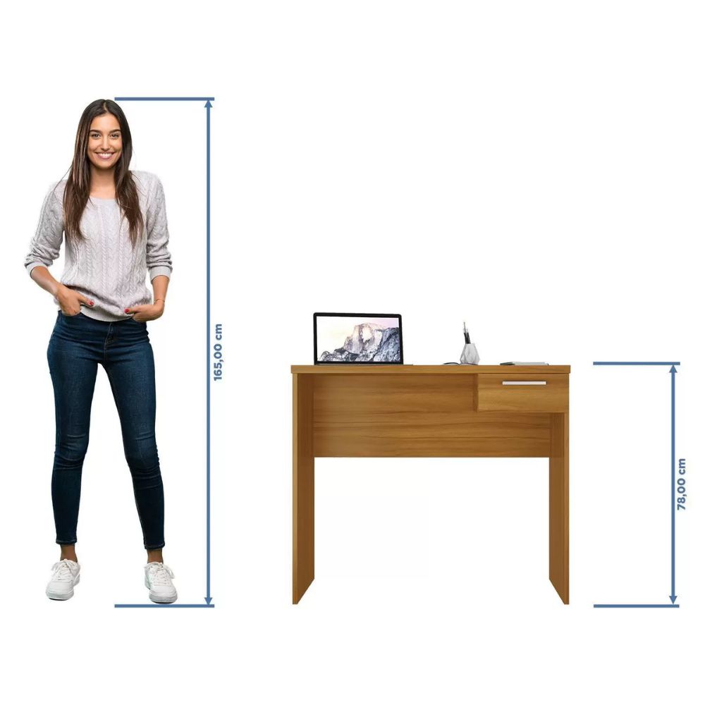 Mesa de Escritório Notável 90cm 1 Gaveta Office NT 2000 Freijó Trend