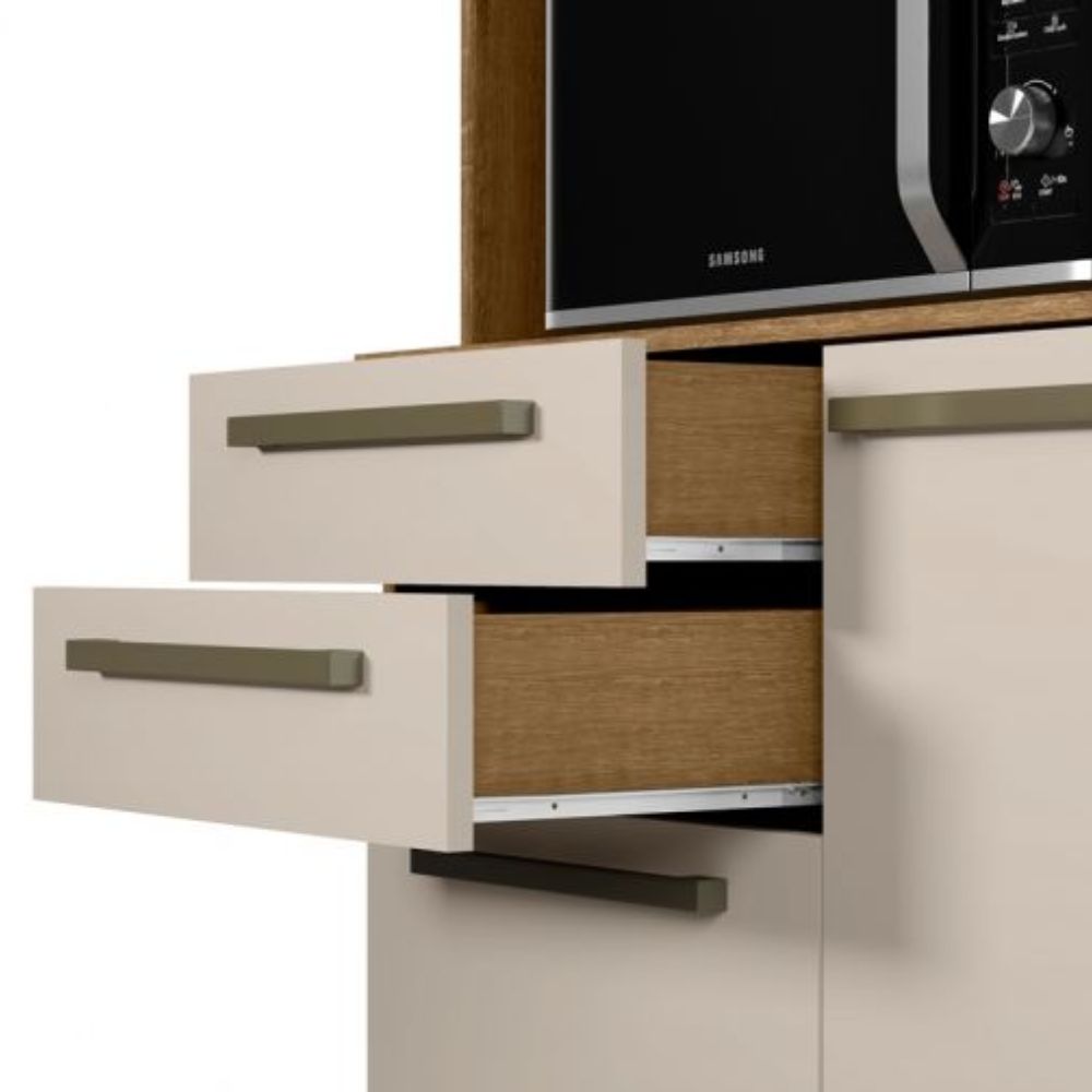 Armário Kit Madine Prisma Lamina Mel/Branco