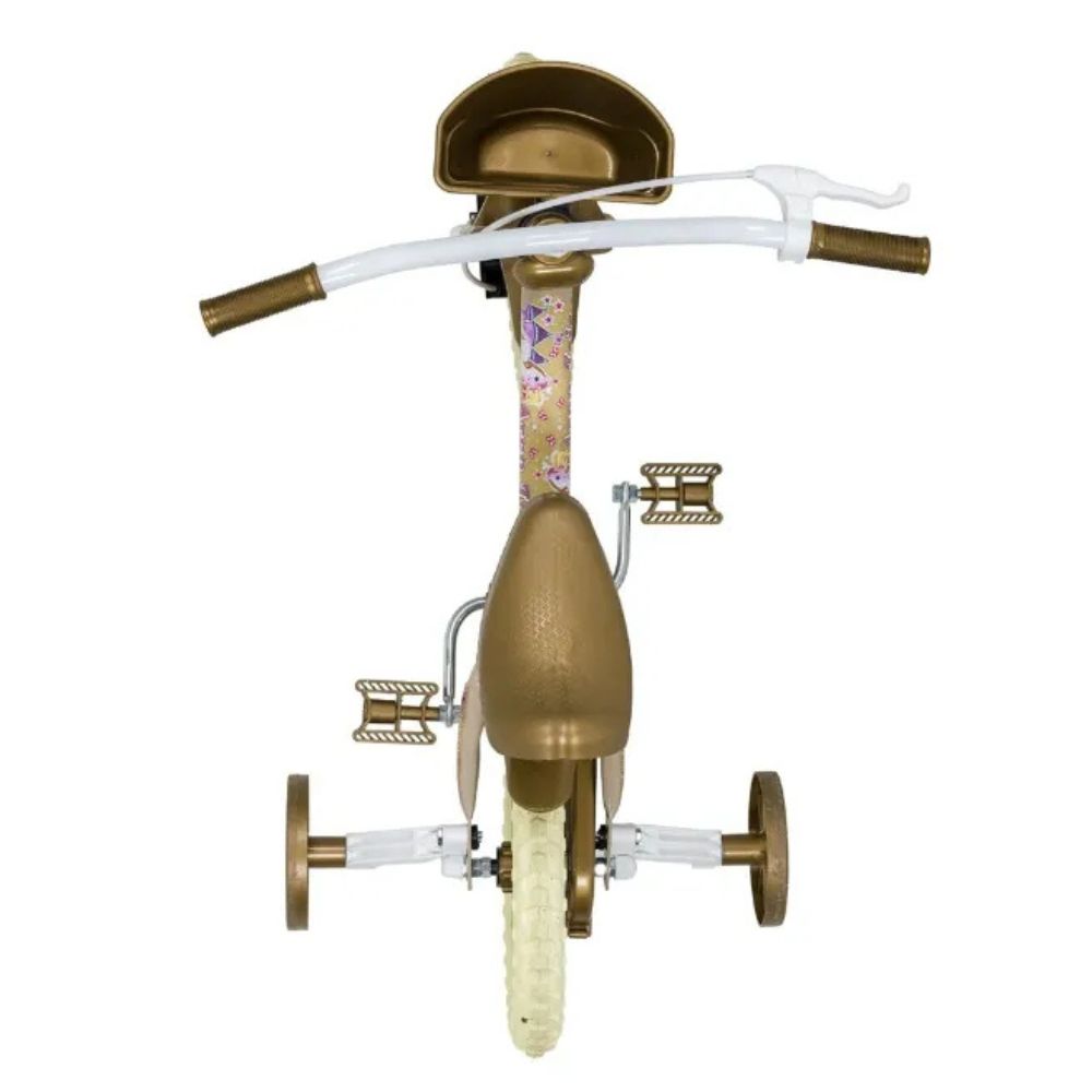 Bicicleta Infantil Aro 12 Arco Íris Dourado e Begê Track