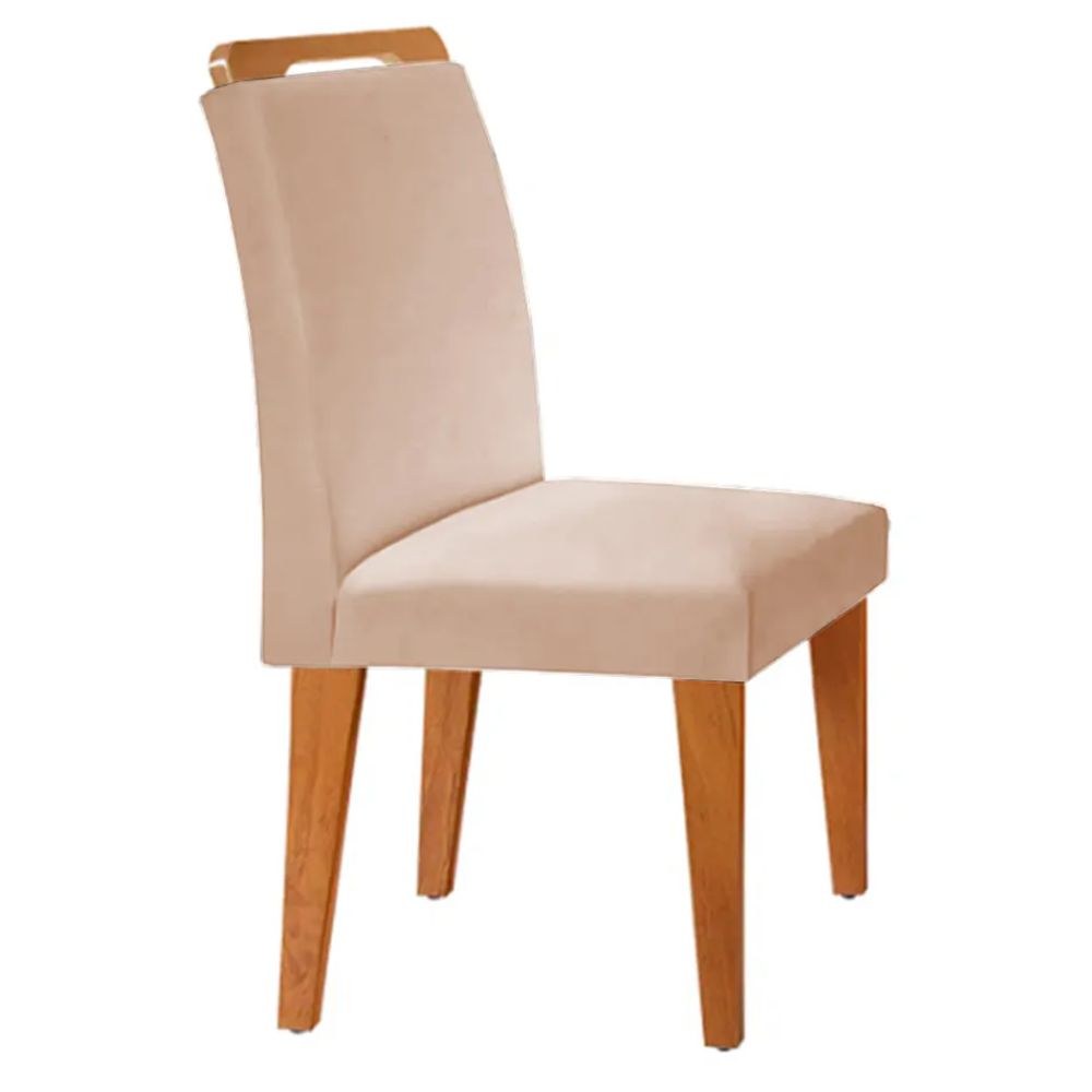 Mesa Rufato Imperatriz 180 com Tampo de Vidro 6 Cadeiras Off White/Imbuia