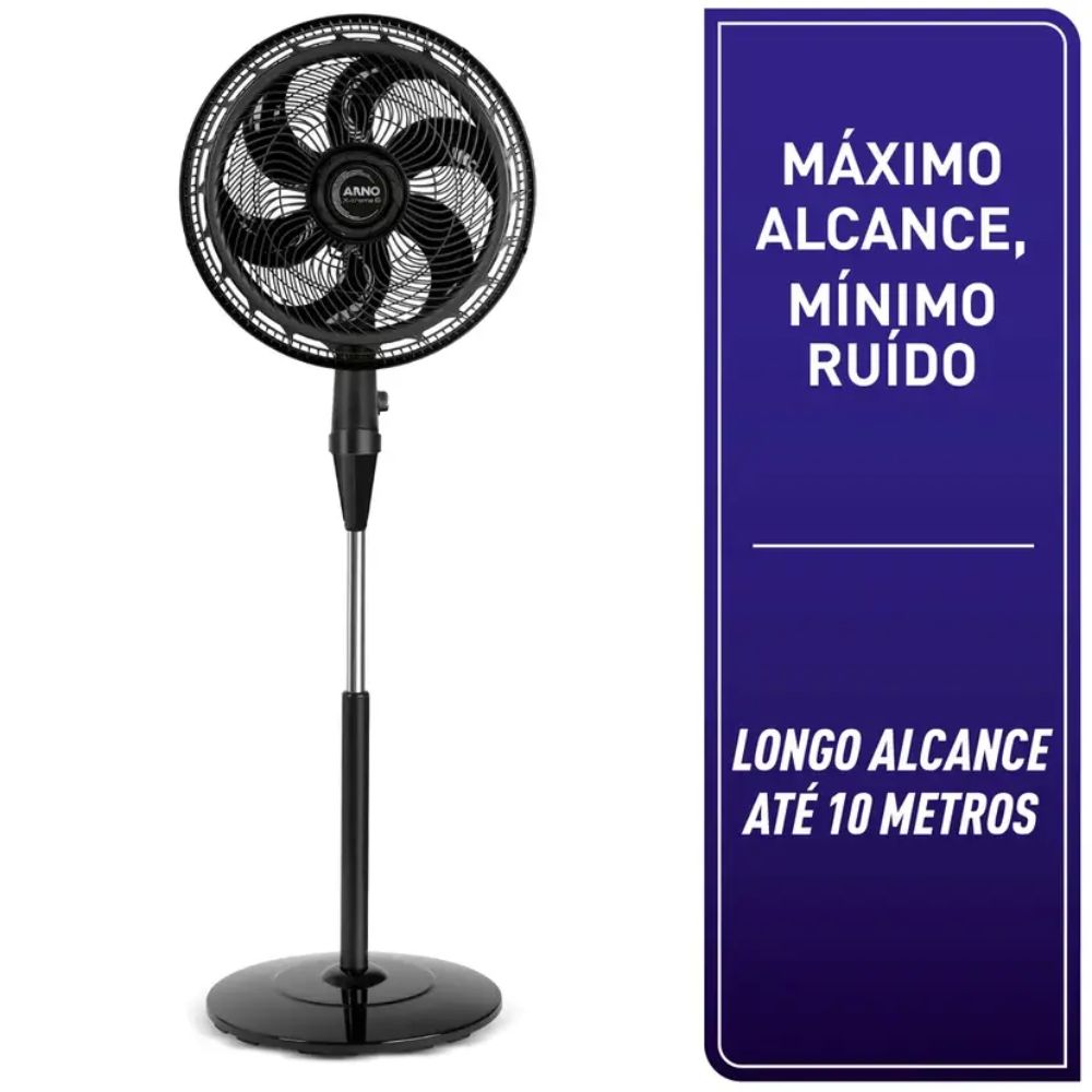 Ventilador de Coluna Arno X-Treme 6 40cm 6 Pás 3 Velocidades VE6C - Preto