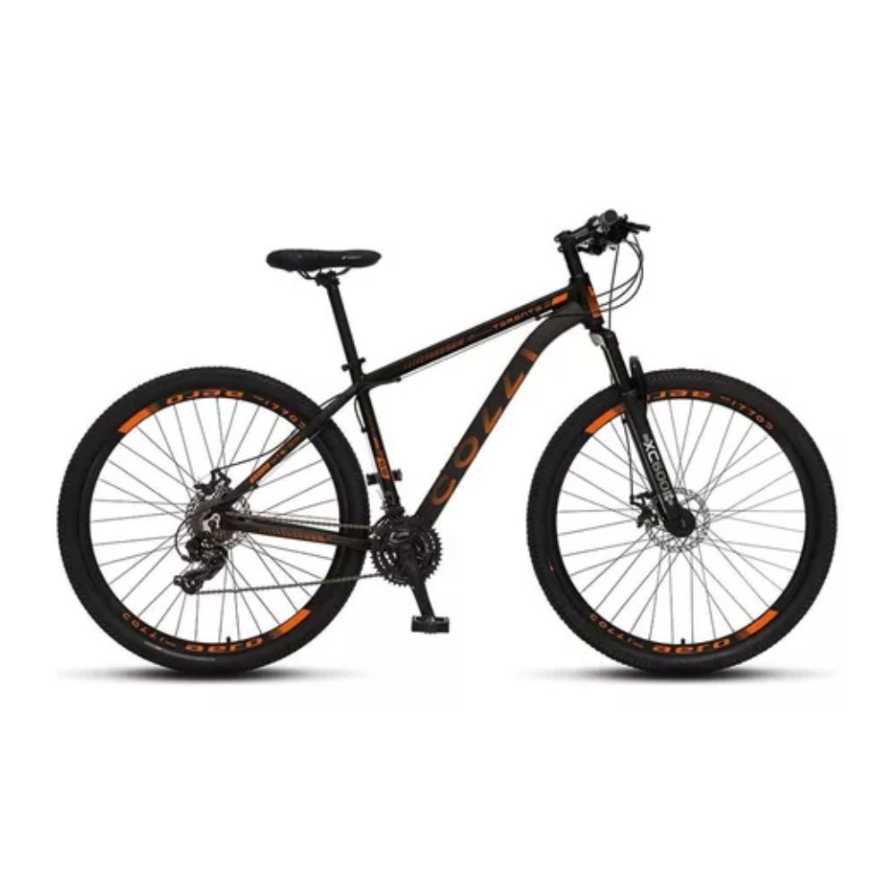 Bicicleta Colli Toronto Preto/laranja Neon Aluminio Aro 29 Disco-shimano 21M