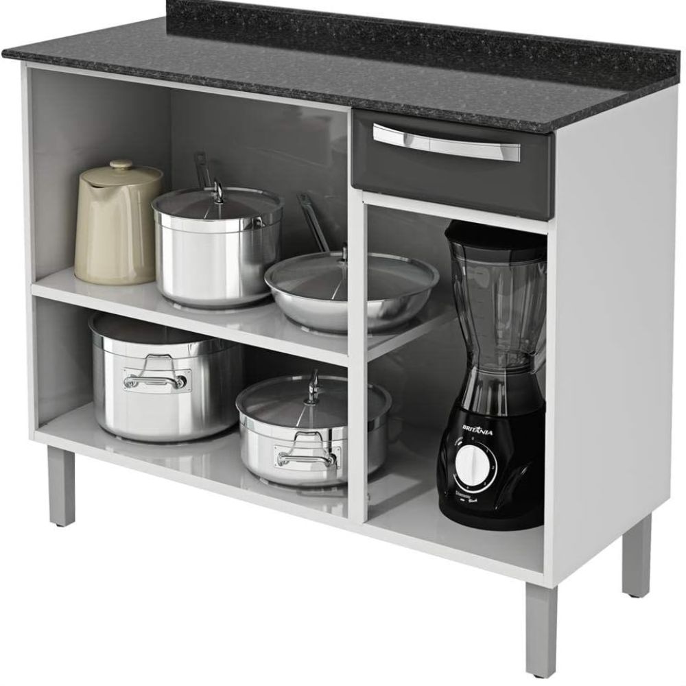 Cozinha Completa Itatiaia Rose Aço COZ C/IG3G1-105 Cor Branco c/Preto