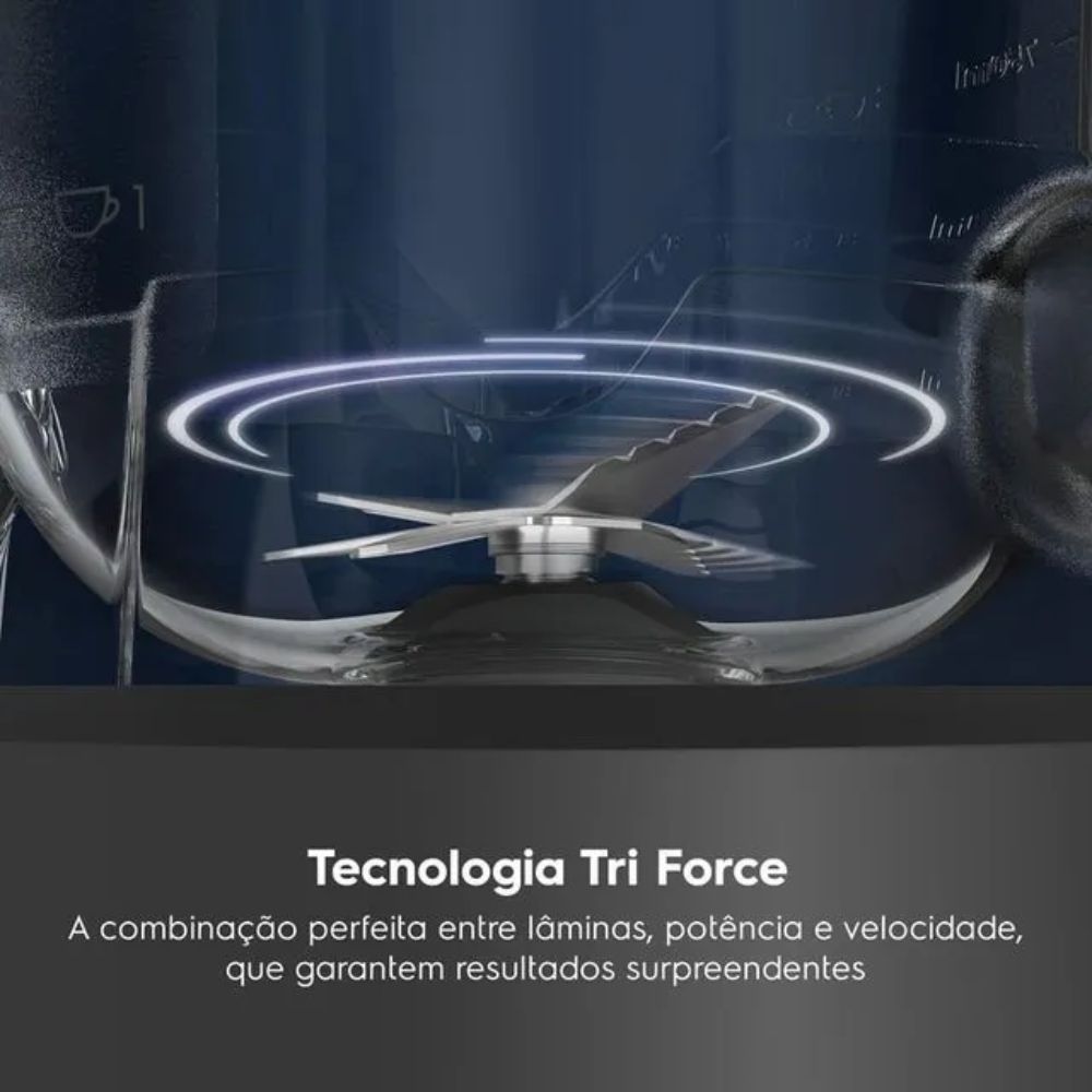 Liquidificador Electrolux 1000W 2.7L Efficient TriForce 5 Velocidades Cinza