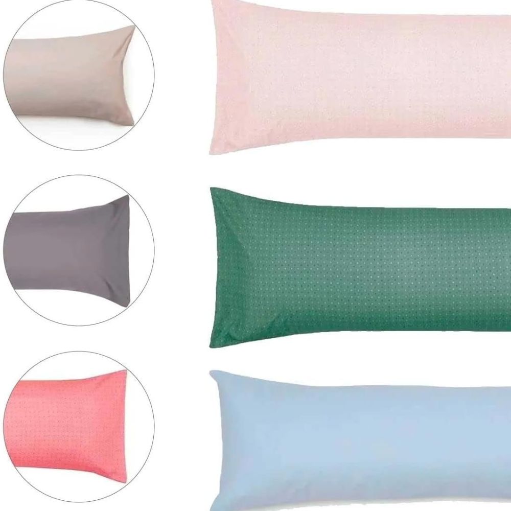 Fronha Body Pillow Toque Acetinado 40cm x 130cm Altenburg Azul
