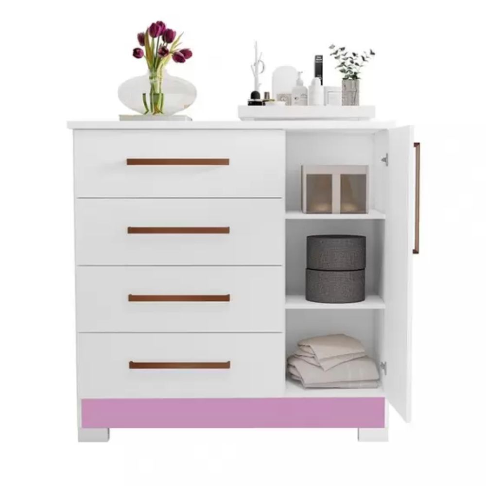 Cômoda 4 Gavetas 1 Porta Flex NT 5185 Notável Móveis