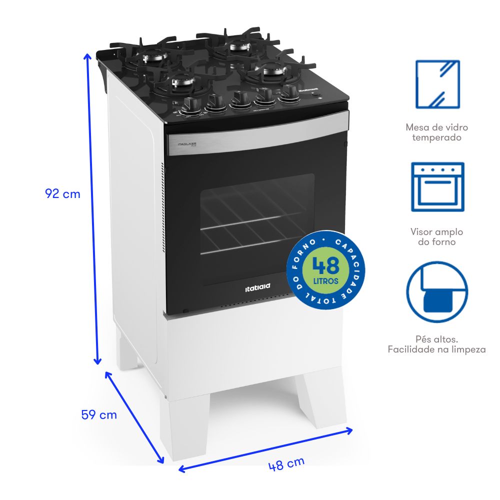 Fogão Itaglass Plus 4 Bocas - branco