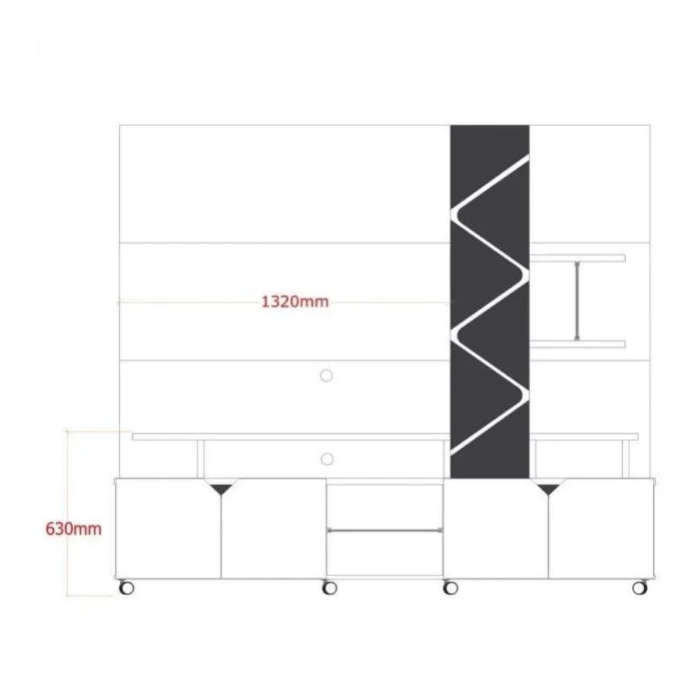 Estante Home Lukaliam Cross Amêndoa/Off White