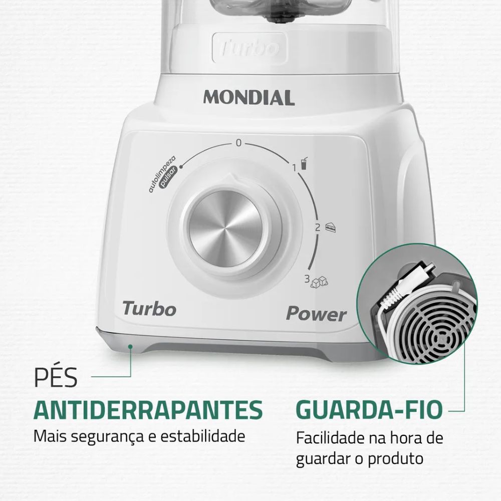 Liquidificador Mondial Turbo Power L-99-WG 550W