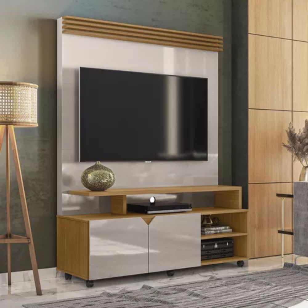 Estante Home Lukaliam Berlim Off White Perolizado/Tauari