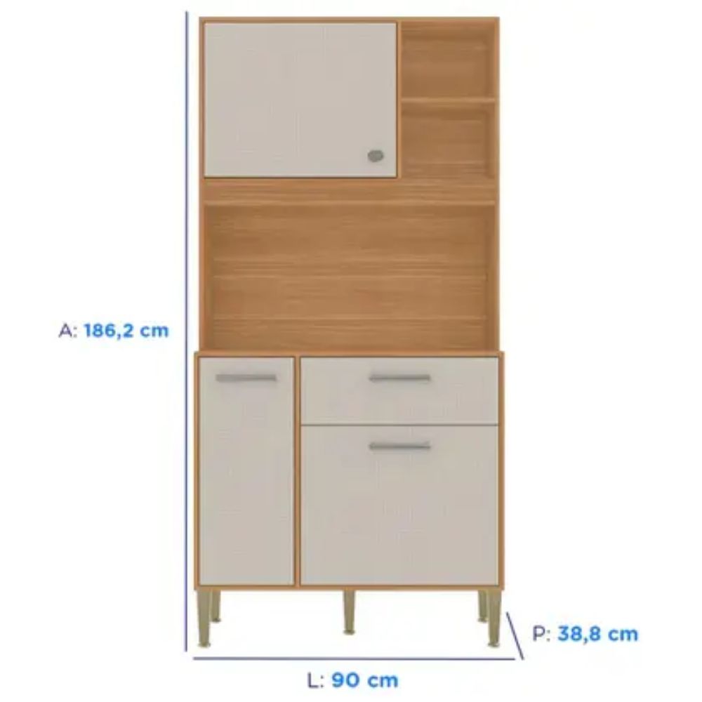Cozinha Compacta Zen Kits Paraná 3 Portas 1 Gaveta