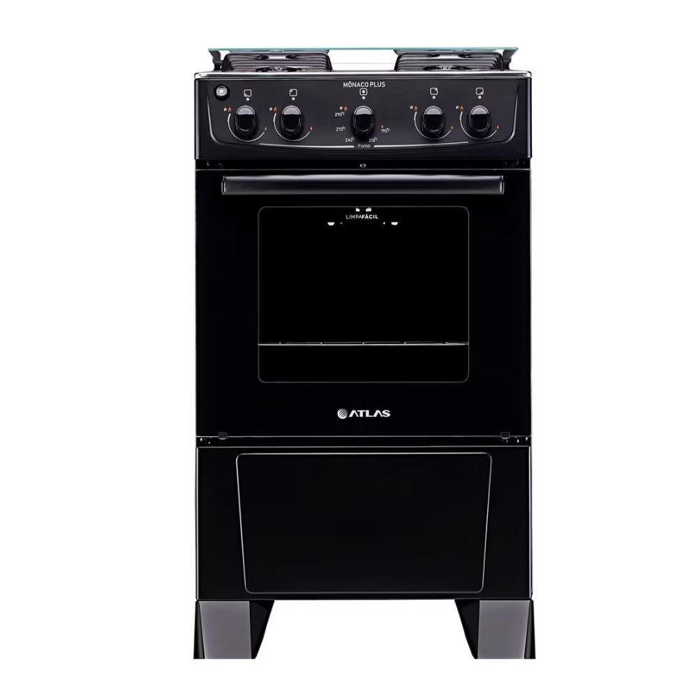 Fogão 4 Bocas com Mesa Inox Milão Plus Atlas
