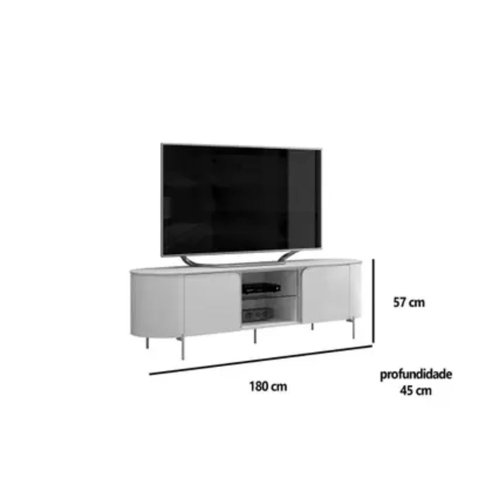 Home p/ TV até 65 Pol Adele c/ Led e Nichos 180x189cm Cedro/Bali - DJ Móveis
