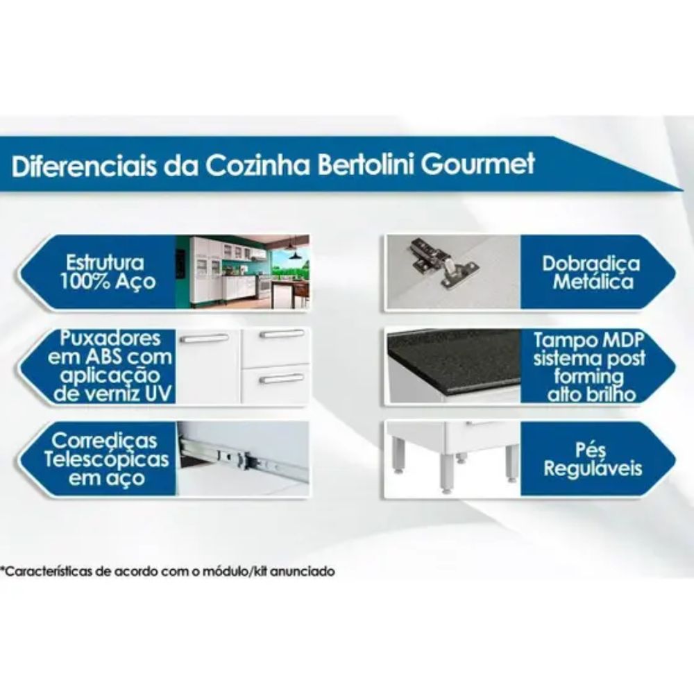 Cozinha Completa Bertolini Gourmet 4 Peças Branco