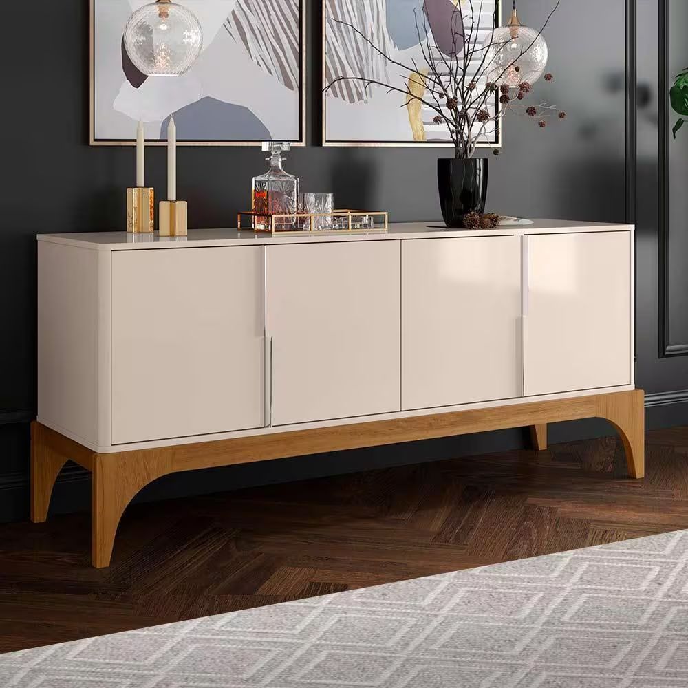 Buffet Lukaliam Aparador Balcão Amalf Off White Madero Canela