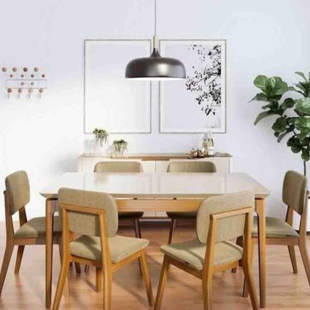 Mesa Imcal Wind 1.4 com Vidro Retangular Off White/Nature