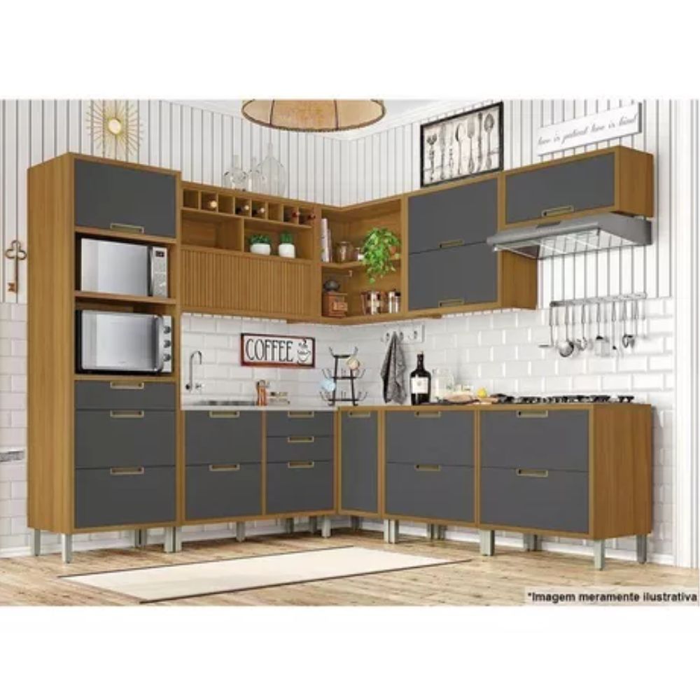 Balcão Nesher Canto Imperatriz 1 Porta 93 x 52 Centímetros Freijo Off White