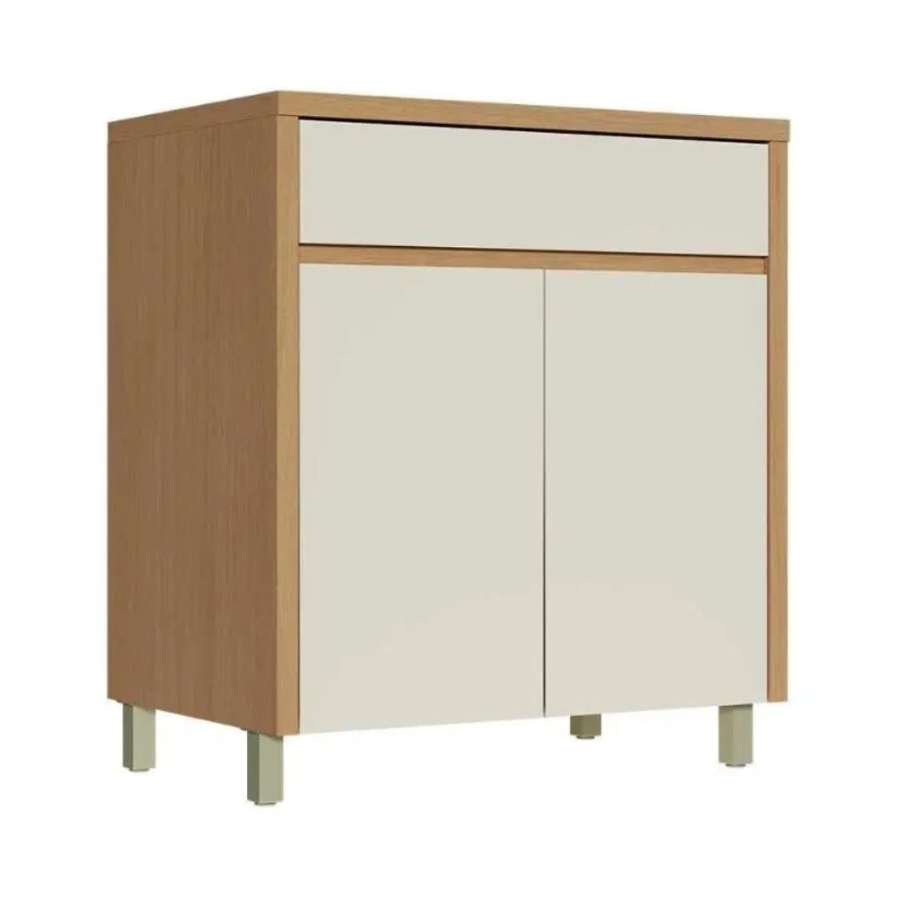 Balcão Nesher Condessa 2 Portas 1 Gaveta 80cm Carvalho/Greige