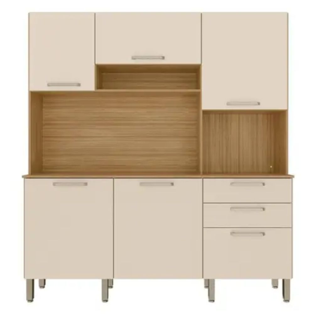 Armario Kits Parana 6 Portas Ferrara Plus Freijo Soft