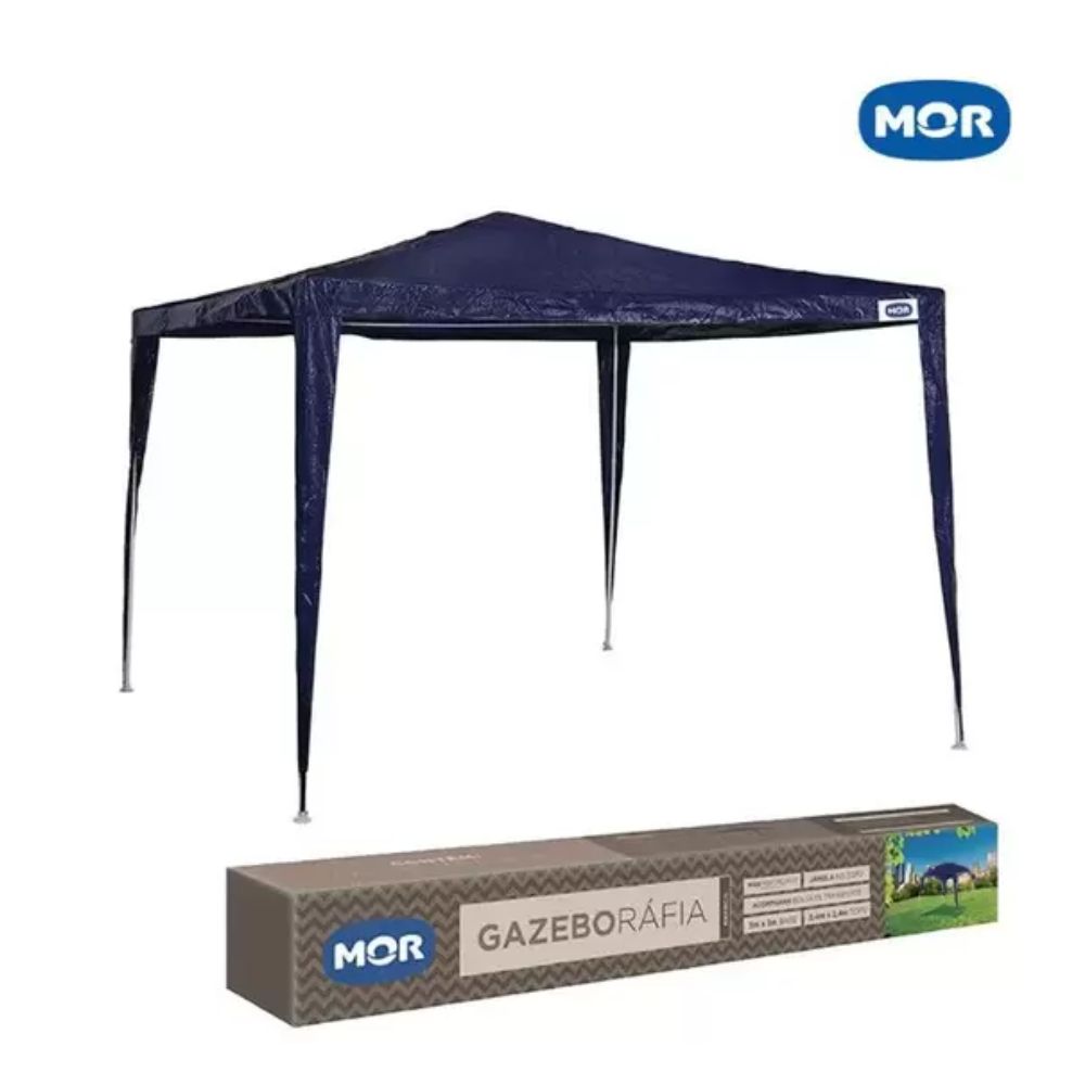 Tenda Gazebo Rafia Azul 3 X 3 X 2,5m MOR
