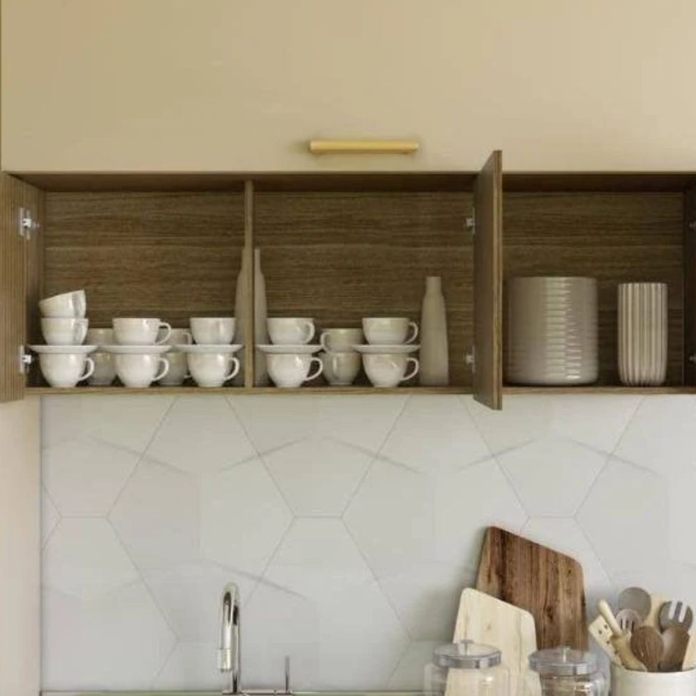 Cozinha Kits Parana Nala com Balcao 9009 Freijo/Vanilla Ripado