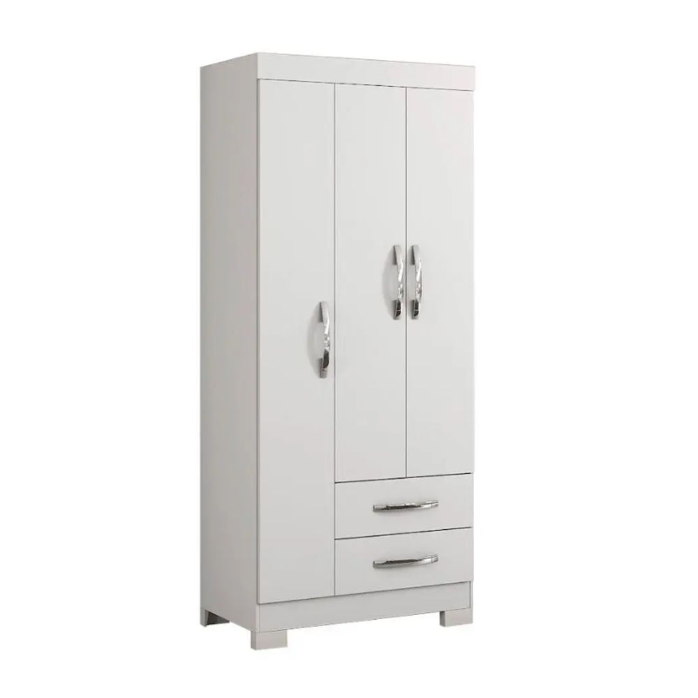 Guarda Roupa Notavel Nt 5000 3 Portas Branco New/Rosa